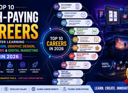 Top 10 High-Paying Careers After Learning UI/UX Design, Graphic Design, AI Filmmaking & Digital Marketing in 2026