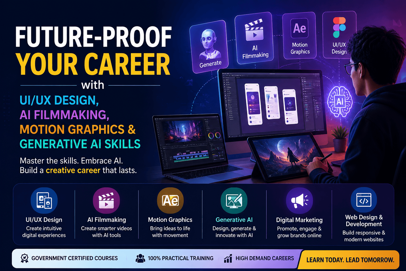 Future-Proof Your Career with UI/UX Design, AI Filmmaking, Motion Graphics & Generative AI Skills (2026 Guide)