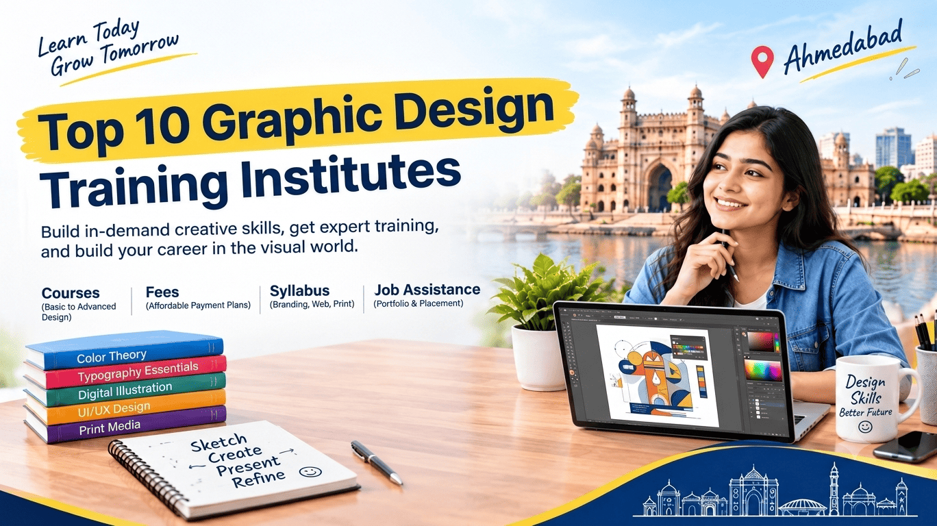 Top 10 Graphic Design Training Institutes in Ahmedabad – Courses, Fees, Syllabus & Job Assistance